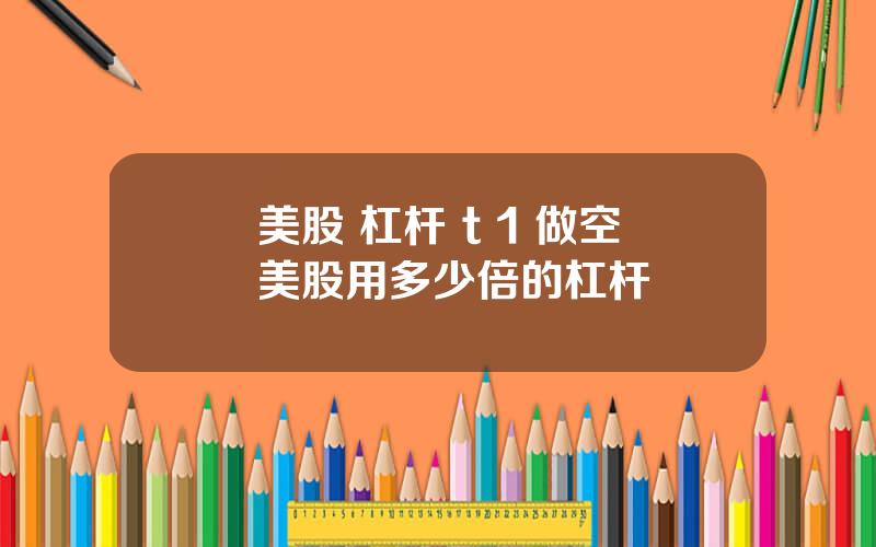 美股 杠杆 t 1 做空美股用多少倍的杠杆